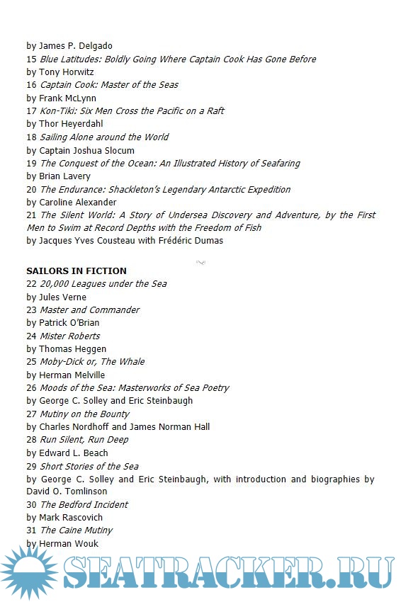 The Sailor's Bookshelf Fifty Books to Know the Sea Stavridis J