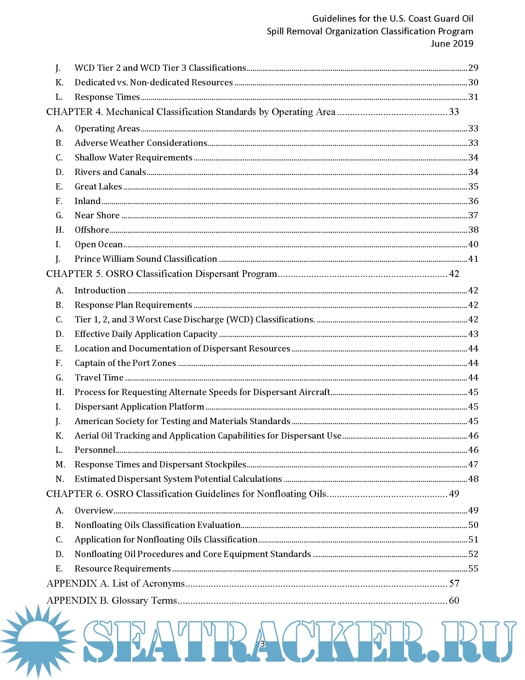Guidelines for the U.S. Coast Guard Oil Spill Removal Organization