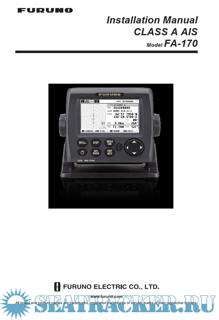 Furuno Class A AIS FA170 Installation Manual Furuno [2019, PDF