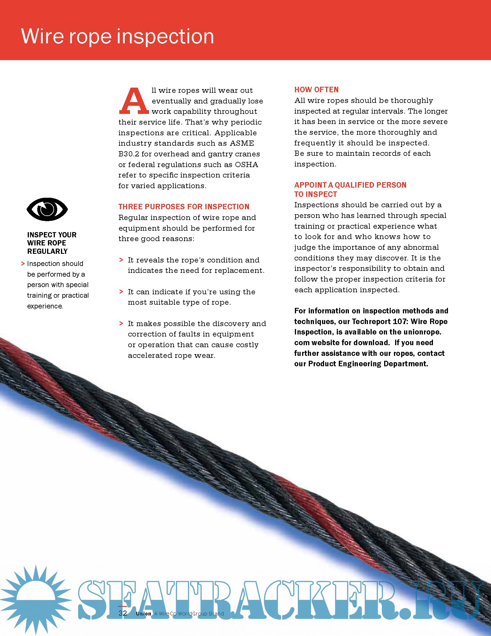 Wire Rope User’s Handbook (Form No. 1001M) Union A WireCo WorldGroup Brand [2016, PDF